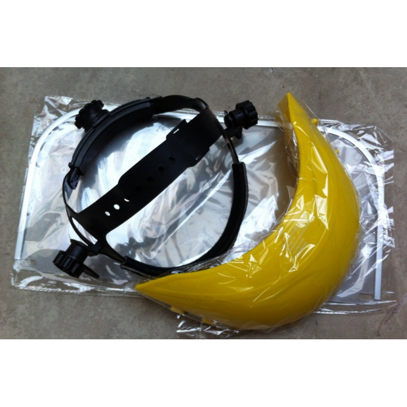 Face Shield Manufacturer - CE EN166F ANSI Z87.1 Headgear with Polycarbonate Window