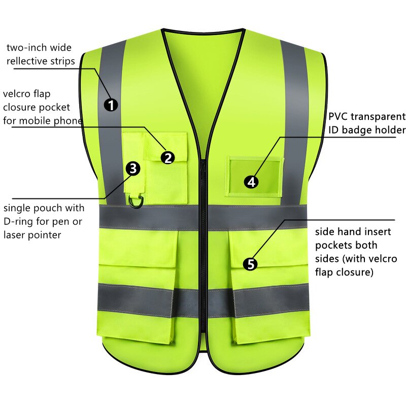 Safety Vest Manufacturer - Customized Reflective Strip Vest for Construction Road Work