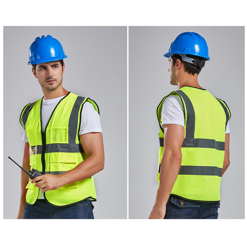 Safety Vest Manufacturer - High-Viz Orange Green Reflective Polyester Vest Unisex