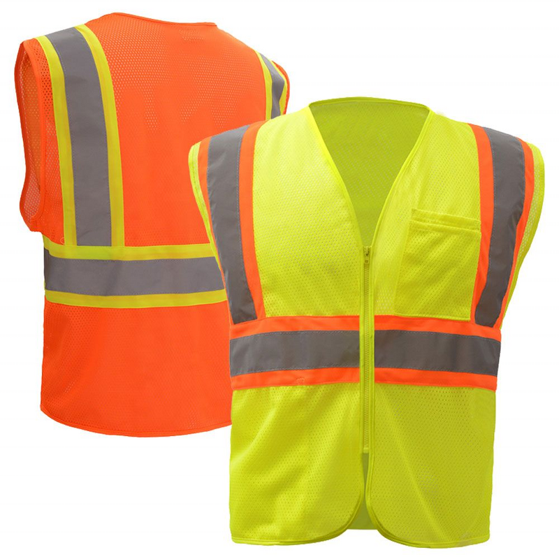 Safety Vest Manufacturer - Yellow Hi-Vis Mesh Vest 100% Polyester CE EN20471 ANSI