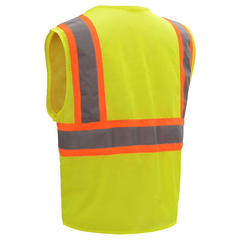 Safety Vest Manufacturer - Yellow Hi-Vis Mesh Vest 100% Polyester CE EN20471 ANSI