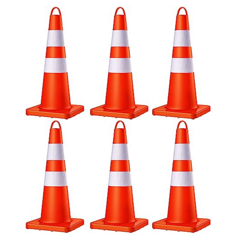 Traffic Cone Manufacturer - Heavy-Duty Orange PVC Flexible Reflective with Handle