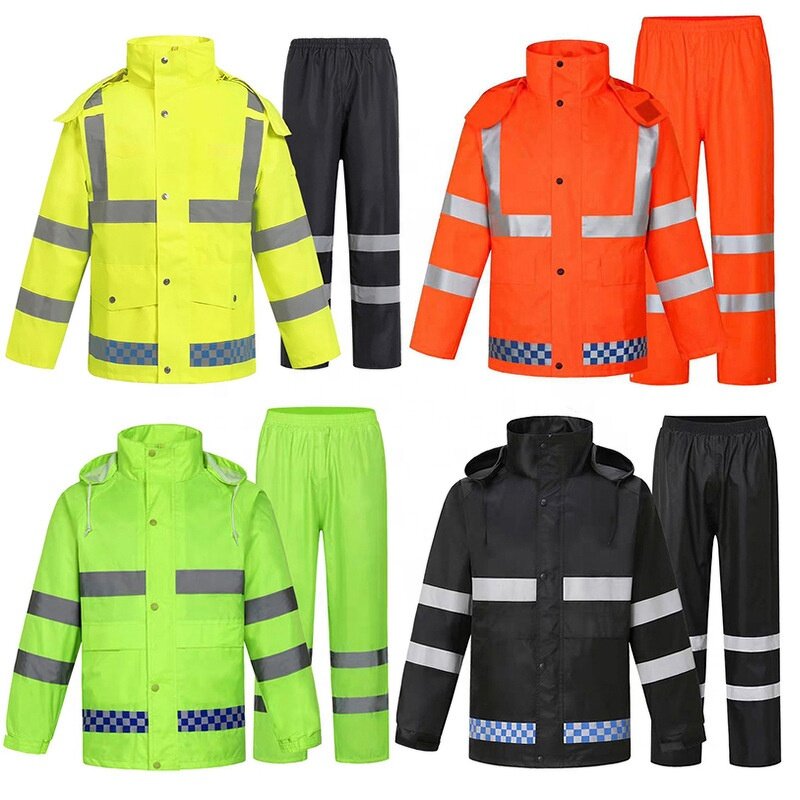 Rain Suit Manufacturer - Economic Waterproof Hi-Vis Jacket Pants Set for Men