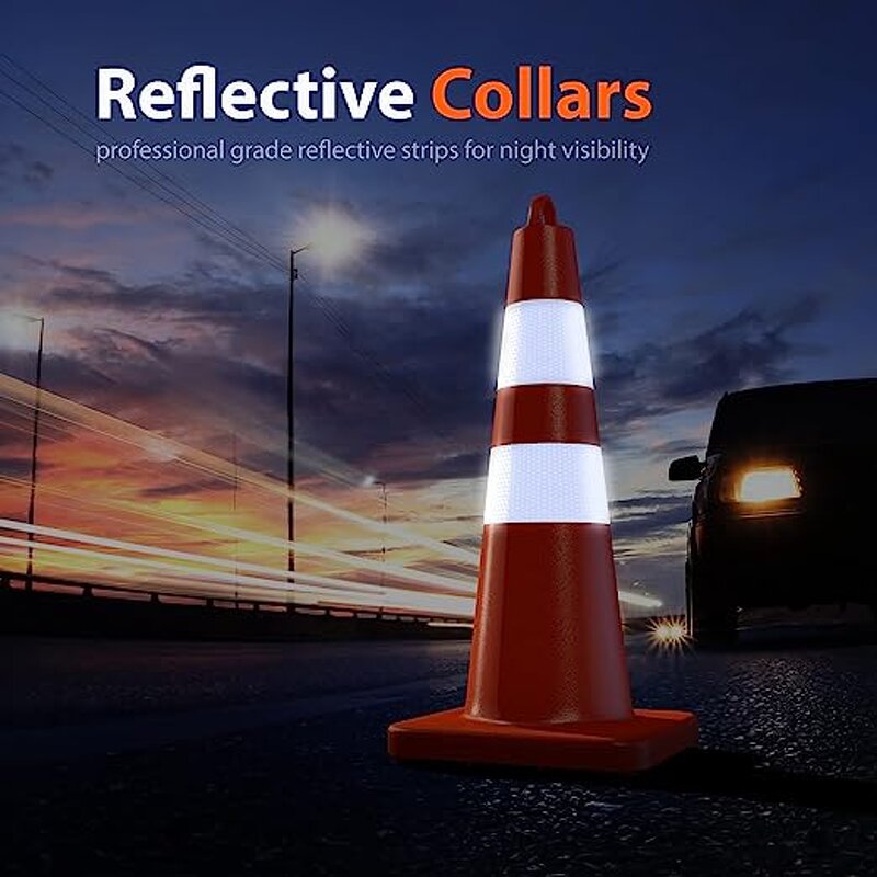 Traffic Cone Manufacturer - Heavy-Duty Orange PVC Flexible Reflective with Handle