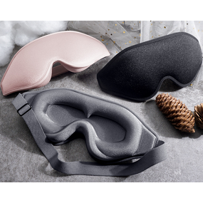 Sleep Mask Manufacturer - Light Blocking Adjustable Strap 3D Contoured Cup Black Yoga