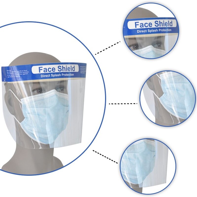 Face Shield Manufacturer - Disposable PET Transparent Anti-fog 330x250mm CE in Stock