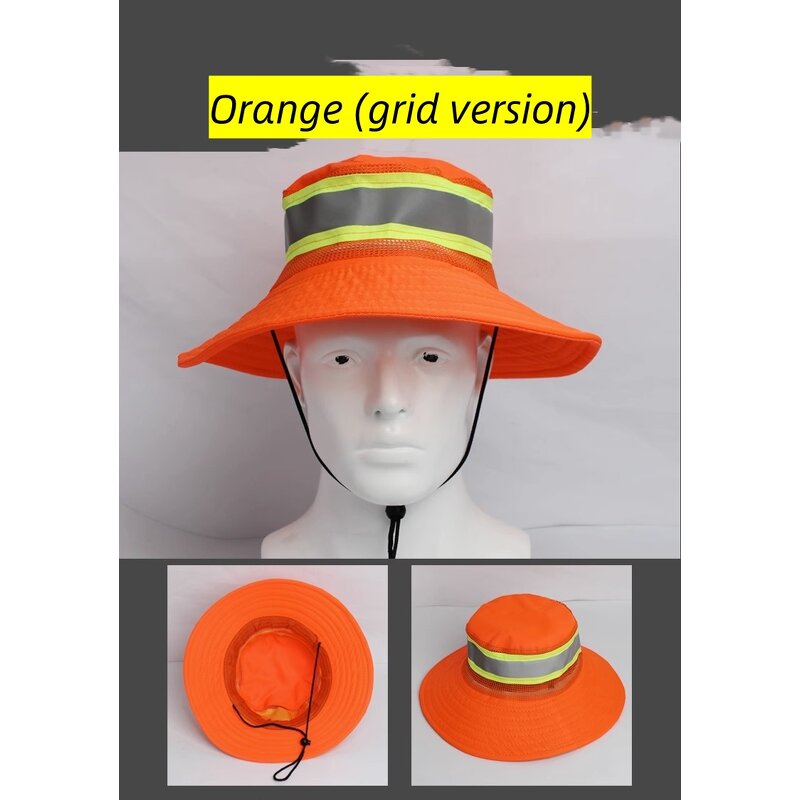 Safety Hat Manufacturer - Polyester Orange Reflective High Visibility Cap Unisex Sun Resistant