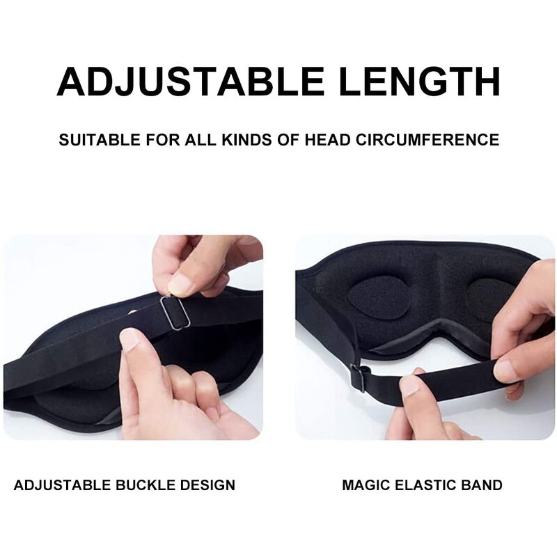 Sleep Mask Manufacturer - 100% Light Blocking Adjustable Strap 3D Contoured Cup