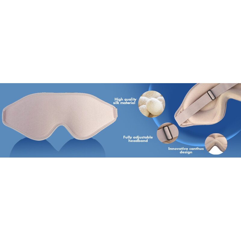 Sleep Mask Manufacturer - 100% Light Blocking Adjustable Strap 3D Contoured Cup