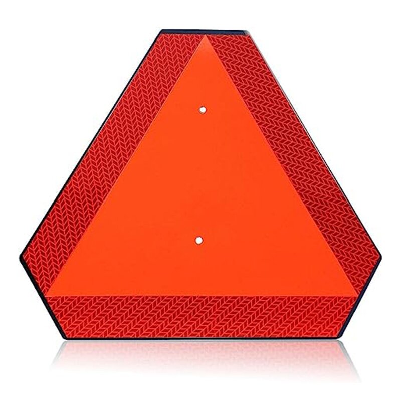 Safety Sign Manufacturer - SMV Slow Moving Vehicle Orange Reflective Triangle Thick Plastic