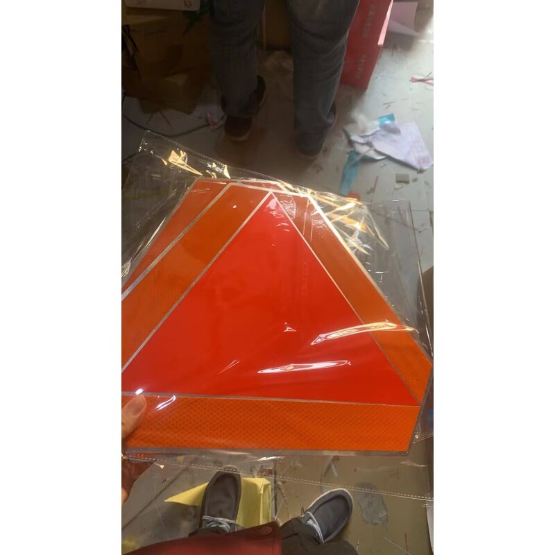 Safety Sign Manufacturer - SMV Slow Moving Vehicle Orange Reflective Triangle Thick Plastic