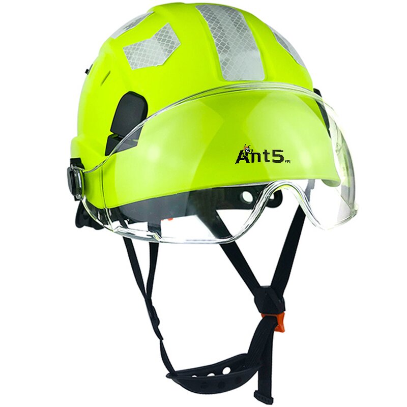Safety Helmet Manufacturer with Goggles Visor - ABS Construction Climbing Hard Hat CE Certified