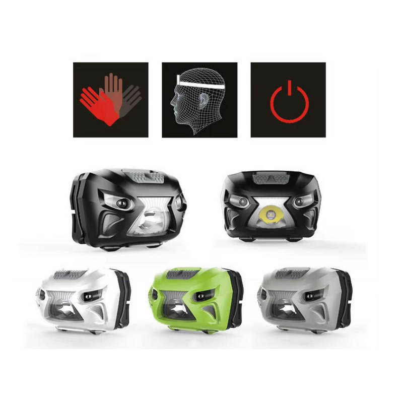 Headlamp Manufacturer - New Arrival 3W Smart Waterproof Sensor with Red Light SOS