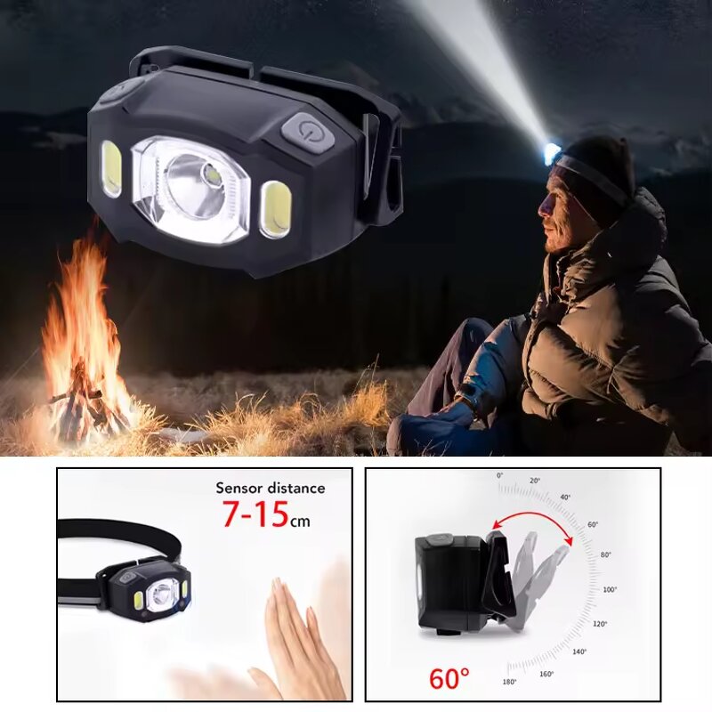 Headlamp Manufacturer - Rechargeable LED Waterproof COB Models 800mAh 6 Models