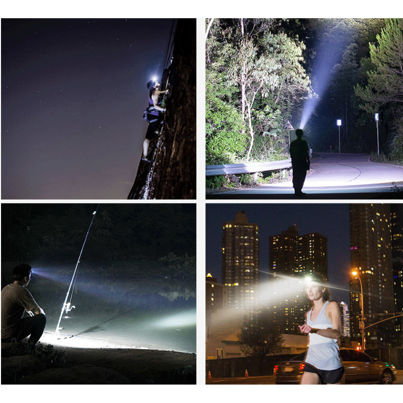 Headlamp Manufacturer - Lightweight Durable COB with Side Red Warning Light for Running