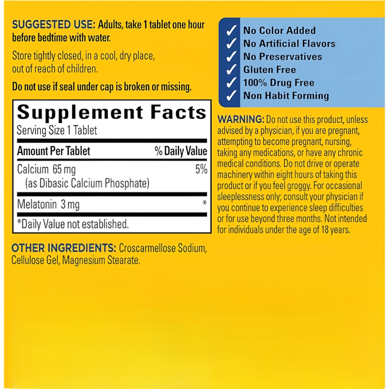 Melatonin Tablets Manufacturer - OEM/ODM 3mg Sleep Stress Mood Calming