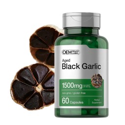 Black Garlic Capsules Manufacturer - Private Label GMP Certified Gluten Free Eco