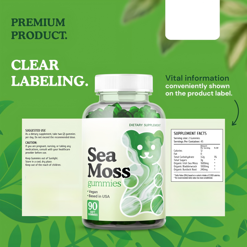 Elderberry Gummies Factory - Vegan Sea Moss Algae Bladderwrack Burdock Root