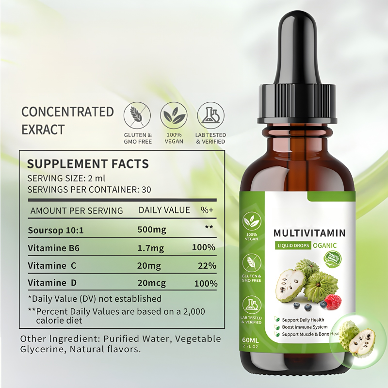 Multivitamin Liquid Drops Manufacturer - Private Label Organic Prickly Fruit Leaf Extract