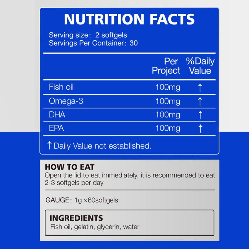 Omega 3 Softgel Factory - OEM ODM Custom Machining EPA DHA Heart Brain