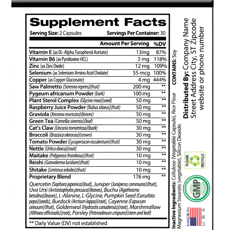 Prostate Formula Capsules Manufacturer - OEM/ODM Natural Herbal Enlargement Urination