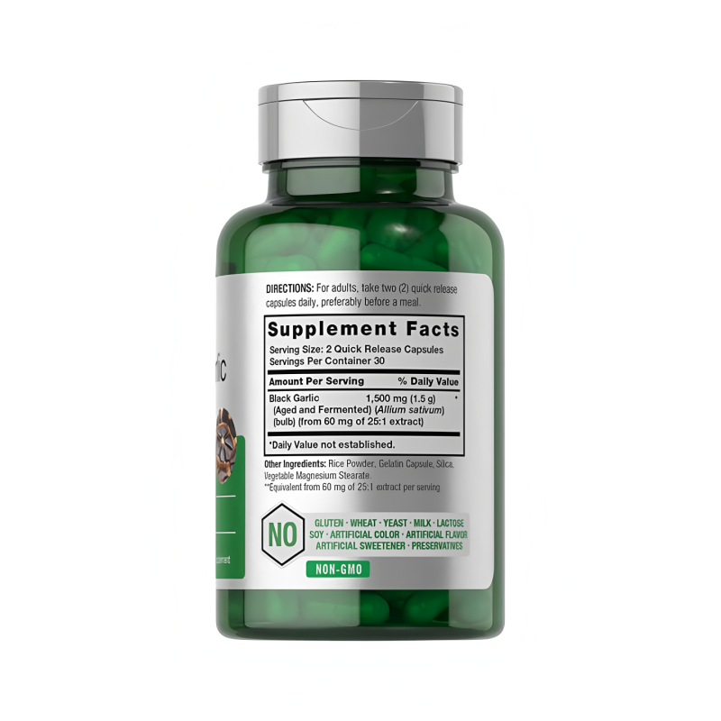 Black Garlic Capsules Manufacturer - Private Label GMP Certified Gluten Free Eco