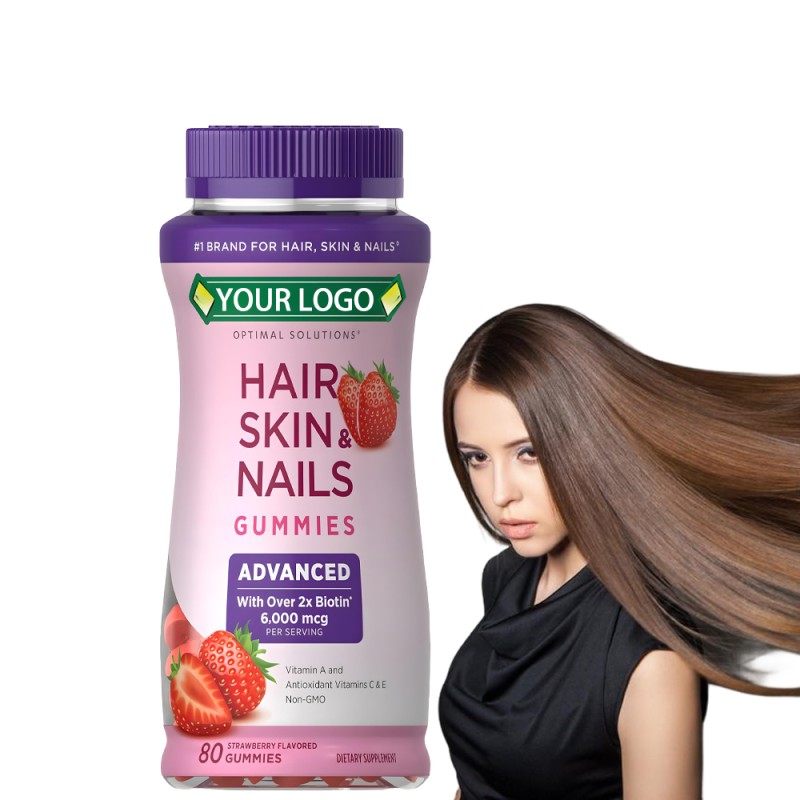 Biotin Gummy Factory - Vegan Vitamin A C Strawberry Hair Skin Nails