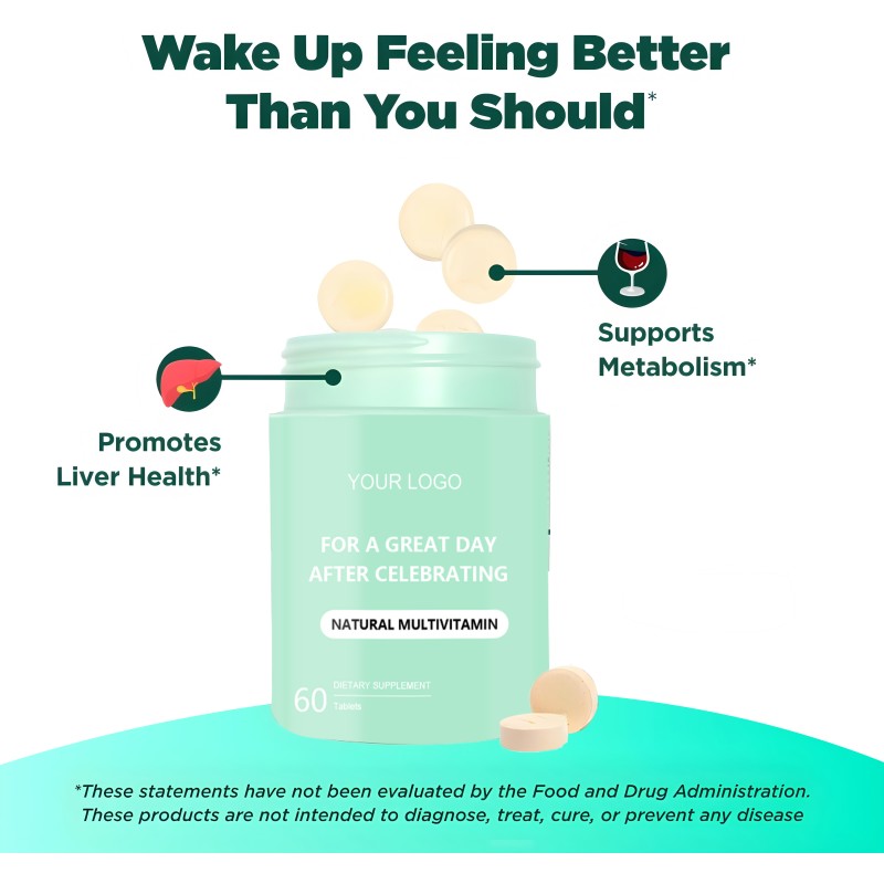 Liver Health Tablets Factory - Vitamins Antioxidants Milk Thistle Chewable Hangover