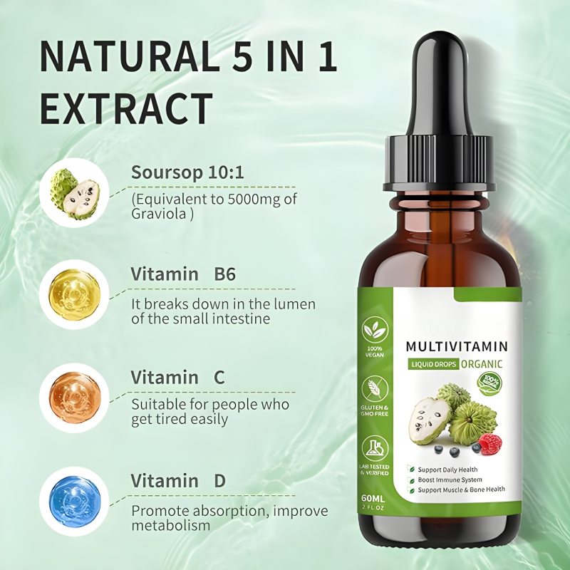 Multivitamin Liquid Drops Manufacturer - Private Label Organic Prickly Fruit Leaf Extract