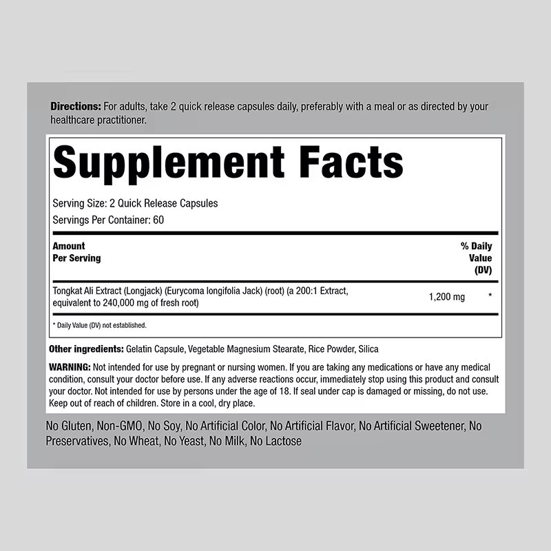 Tongkat Ali Capsules Factory - OEM/ODM Extra Strength Maca Root Energy