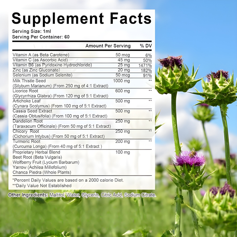 Liver Cleanse Drops Factory - Private Label Milk Thistle Artichoke Antioxidant Vegetarian