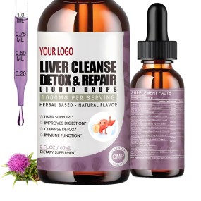 Liver Cleanse Drops Factory - Private Label Milk Thistle Artichoke Antioxidant Vegetarian