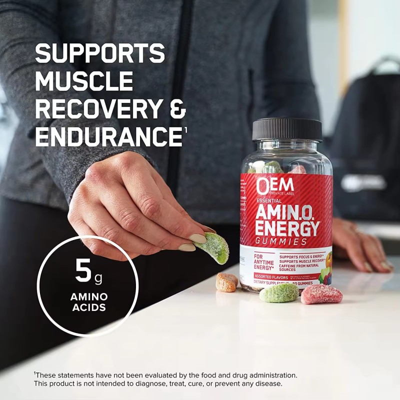 Pre-Workout Gummies Manufacturer - OEM/ODM Muscle Fitness Energy Amino Acid Infused