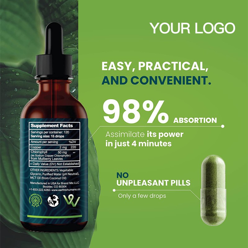 Liquid Chlorophyll Drops Manufacturer - OEM/ODM Private Label Herbal Extract Energy