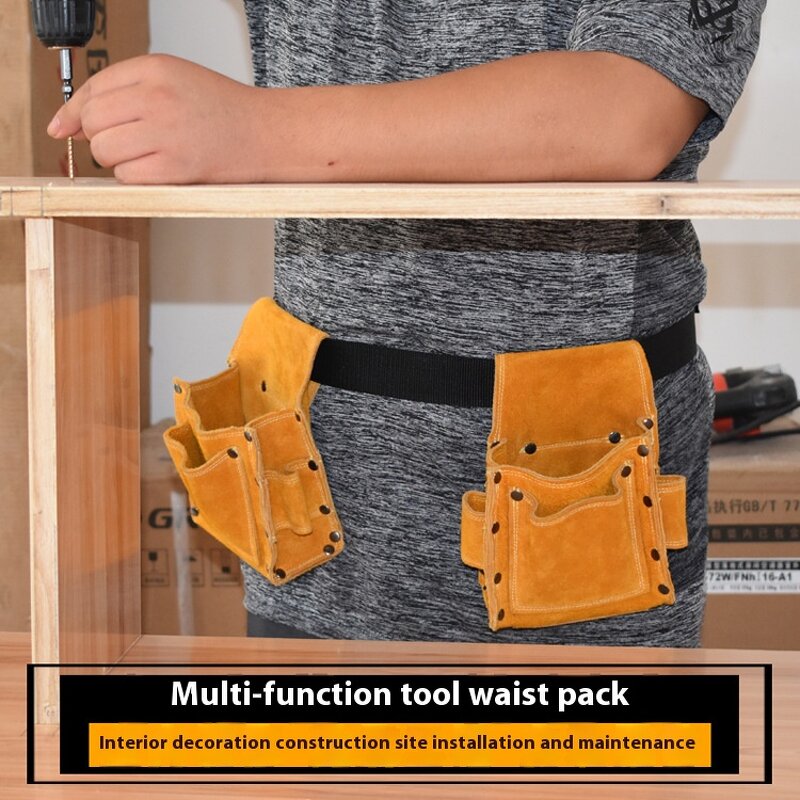 Tool Bag Manufacturer - Woodworking Genuine Leather Thickened Wear-resistant Waist