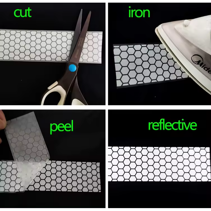 Reflective Fabric Tape Manufacturer - HBC 2" Segmented Safety Silver Iron on Heat Transfer