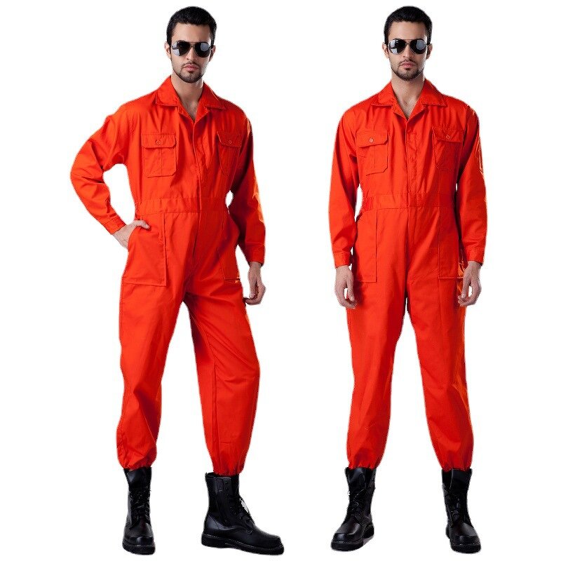 Welder's Work Clothes Manufacturer - HBC Cotton Thickened Fire Retardant Cargo Jumpsuit