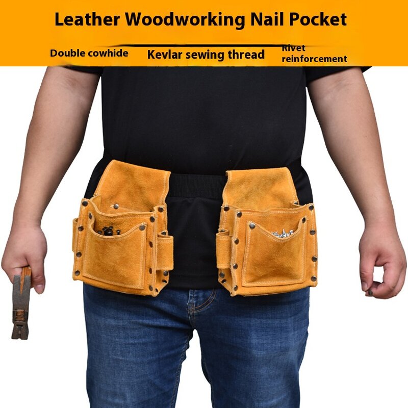 Tool Bag Manufacturer - Woodworking Genuine Leather Thickened Wear-resistant Waist