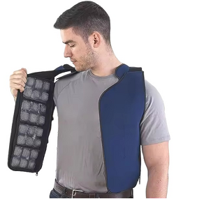 Cooling Vest Manufacturer - HBC Custom Logo Indoor Outdoor with Inside Ice Packs