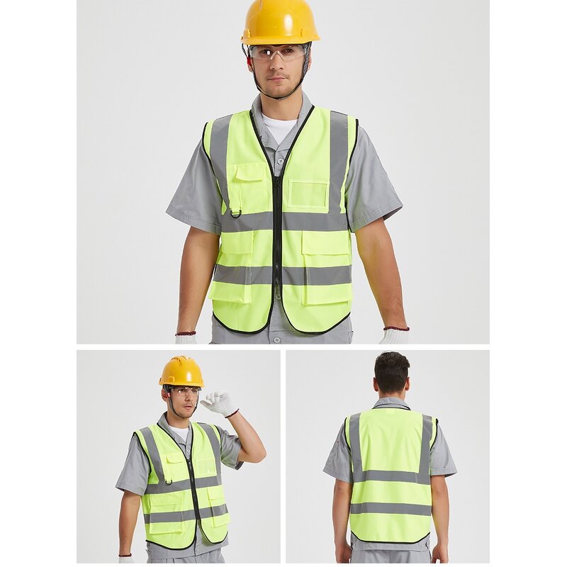 Safety Vest Manufacturer - HBC Customized Multi-pocket Hi Vis Reflective Traffic Jacket