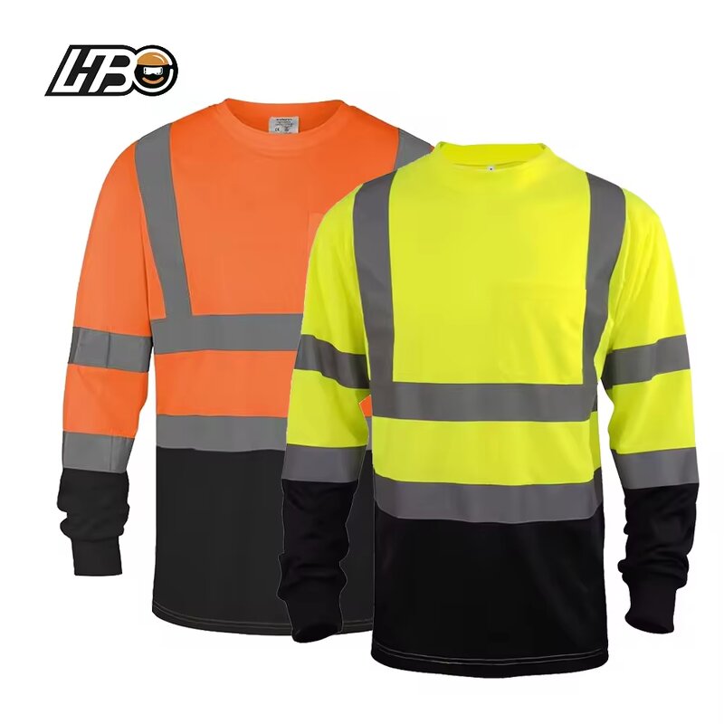 Safety Shirt Manufacturer - HBC Custom Logo Long Sleeve Industrial Reflective for Men