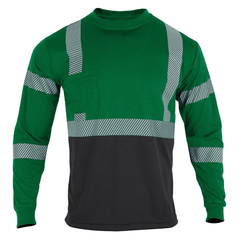 Safety Shirts Manufacturer - HBC Custom Logo Hi Vis Reflective Long Sleeve 100%Polyester