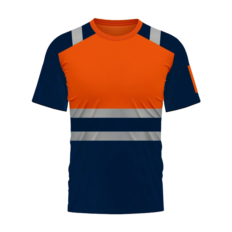 Safety T-Shirts Manufacturer - HBC High Visibility Construction with Reflective Stripes
