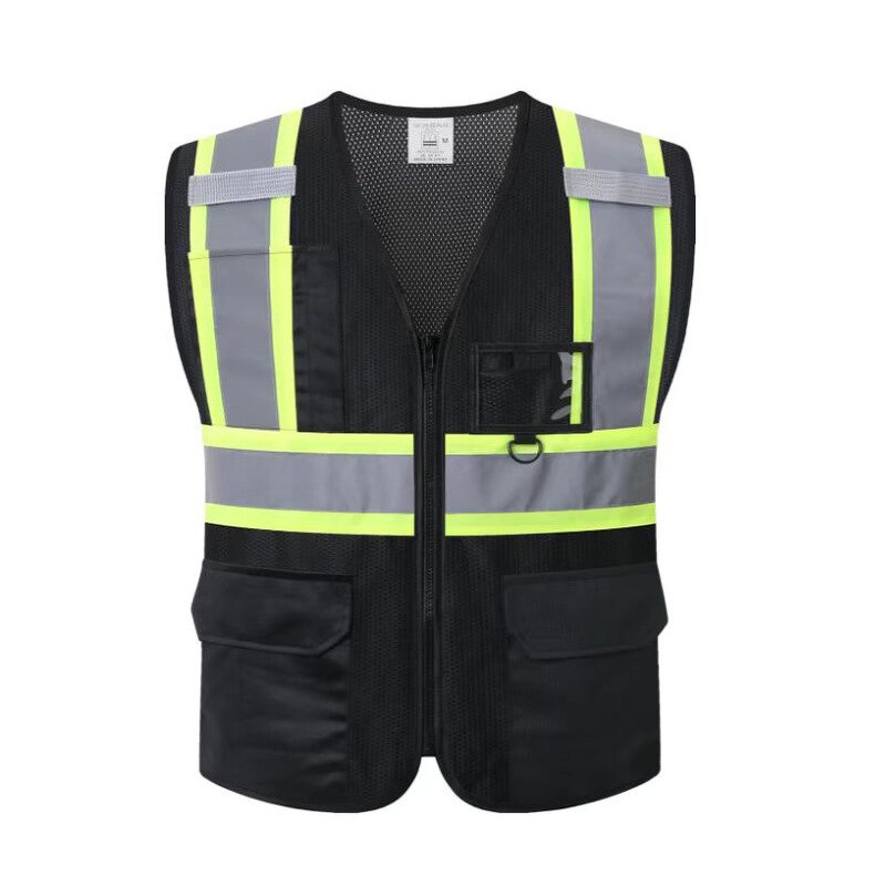 Safety Vest Manufacturer - HBC Customizable Reflective with Pockets and Zipper