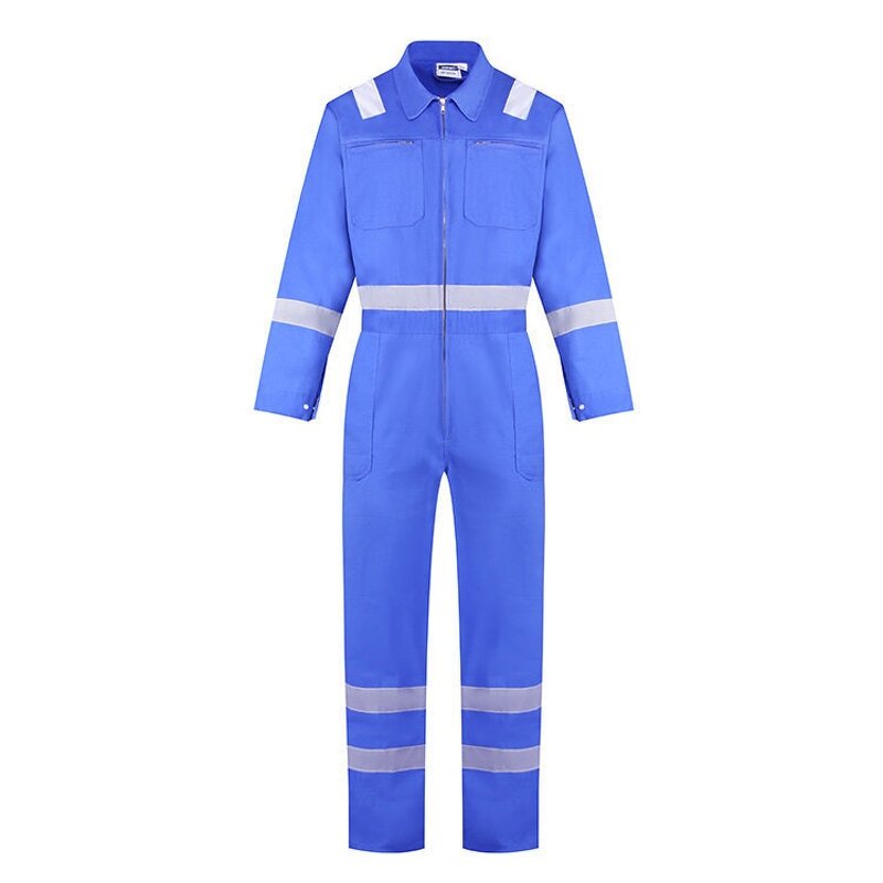 Overalls Manufacturer - HBC Long-sleeved Cotton One-piece with Reflective Stripes