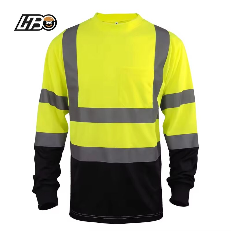 Safety Shirt Manufacturer - HBC Custom Logo Long Sleeve Industrial Reflective for Men