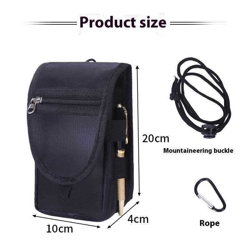 Waist Bag Manufacturer - Custom Black Durable Portable Zippered Tactical Pouch