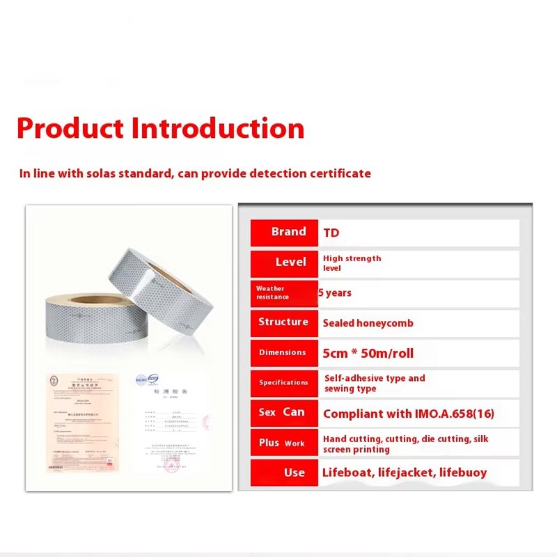 Reflective Tape Manufacturer - HBC Silver Hi-Vis Solas PVC Cloth-Based Acrylic Adhesive