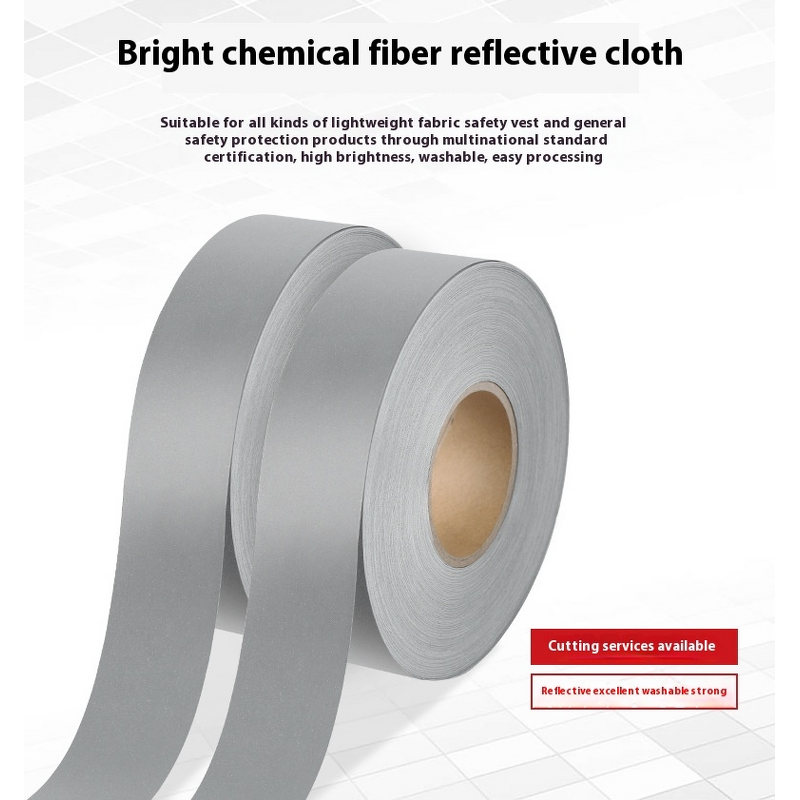 Reflective Tape Manufacturer - Hi Vis Silver Grey Reflective Tc Backing Metallic Sew on