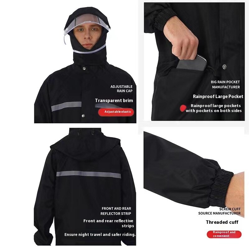 Raincoat Manufacturer - HBC Mackintosh Split Raincoat Full Body Stormproof Reflective